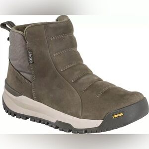 Women Oboz Sphinx Pull-On‎ Insulated Waterproof Hiking Boots Green Size 7 Vibram